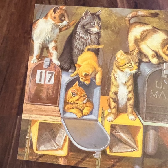 Cats Mailboxes Blank Note Card Kitty Cat Crown Point Graphics Bryan Moon Vintage - Picture 3 of 6